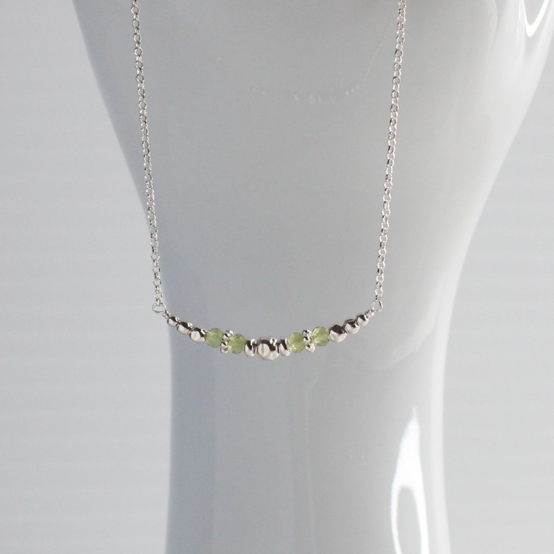 Peridot August Birthstone Sterling Silver Necklace - Thrive