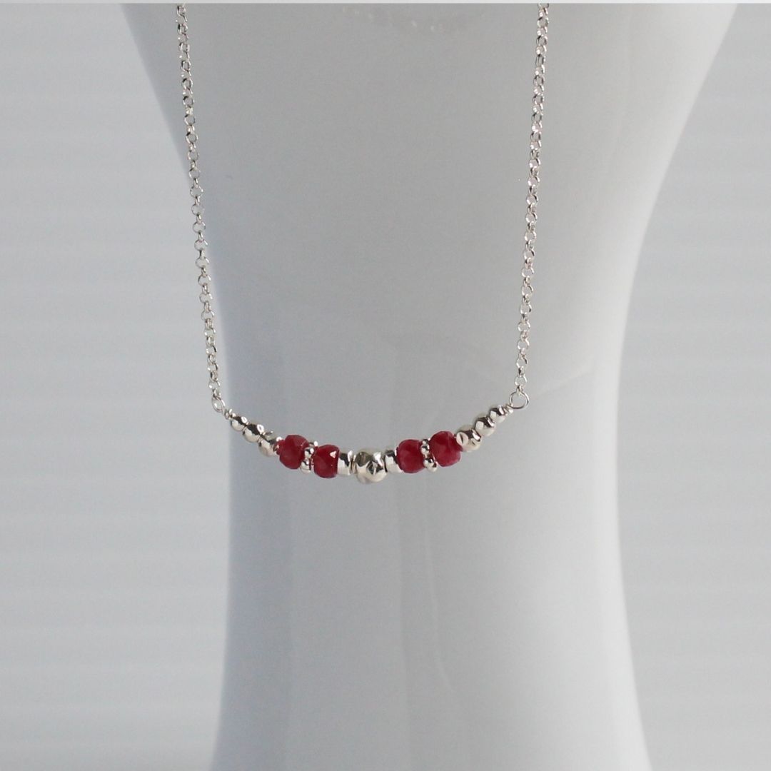 Ruby July Birthstone Sterling Silver Necklace - Passion