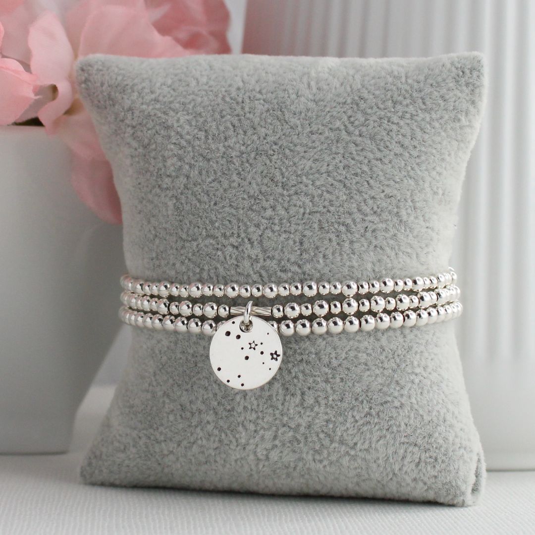 Sagittarius Constellation Charm Silver Bead Bracelet – Bella Love Drop