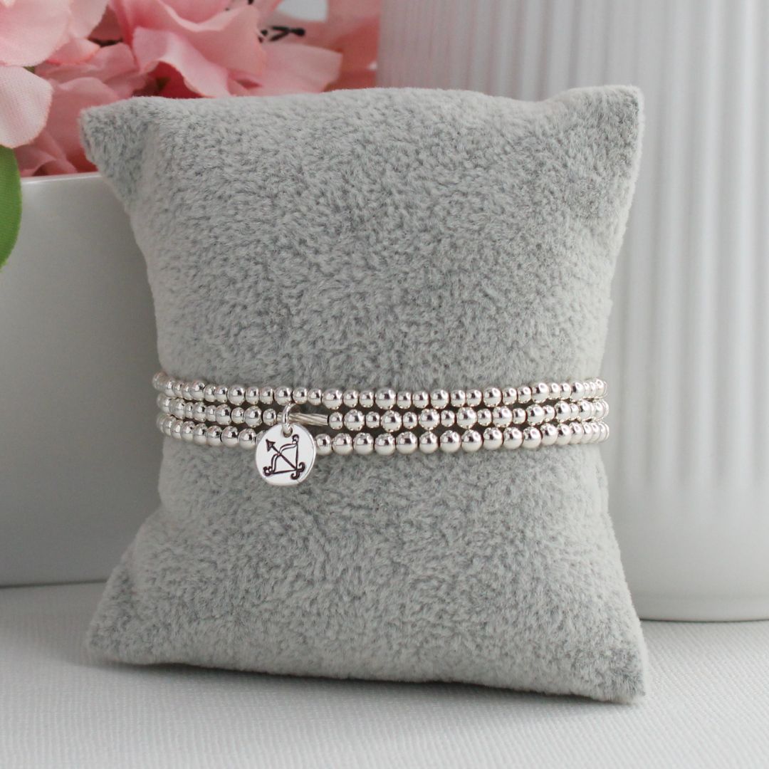 Sagittarius Zodiac Sterling Silver Stacking Bracelet – Mia Love Drop