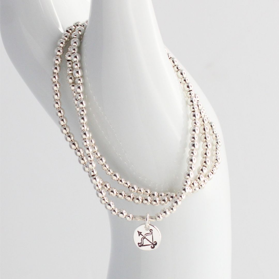 Sagittarius Zodiac Sterling Silver Stacking Bracelet – Mia Love Drop
