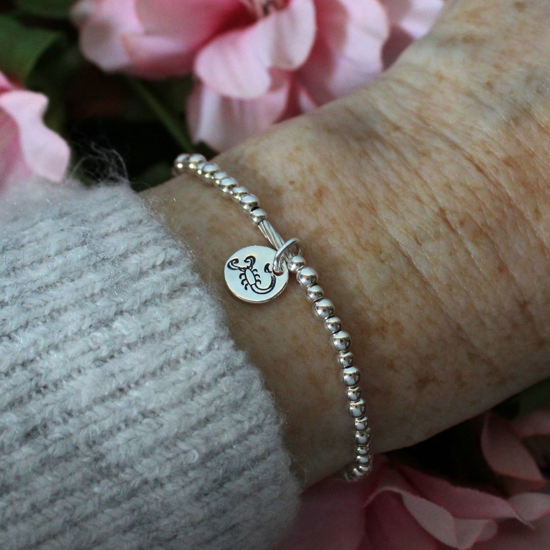 Scorpio Zodiac Sterling Silver Stacking Bracelet – Mia Love Drop
