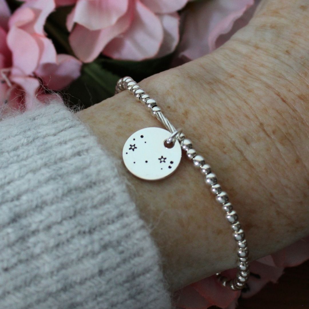 Scorpio Constellation Charm Silver Bead Bracelet – Bella Love Drop