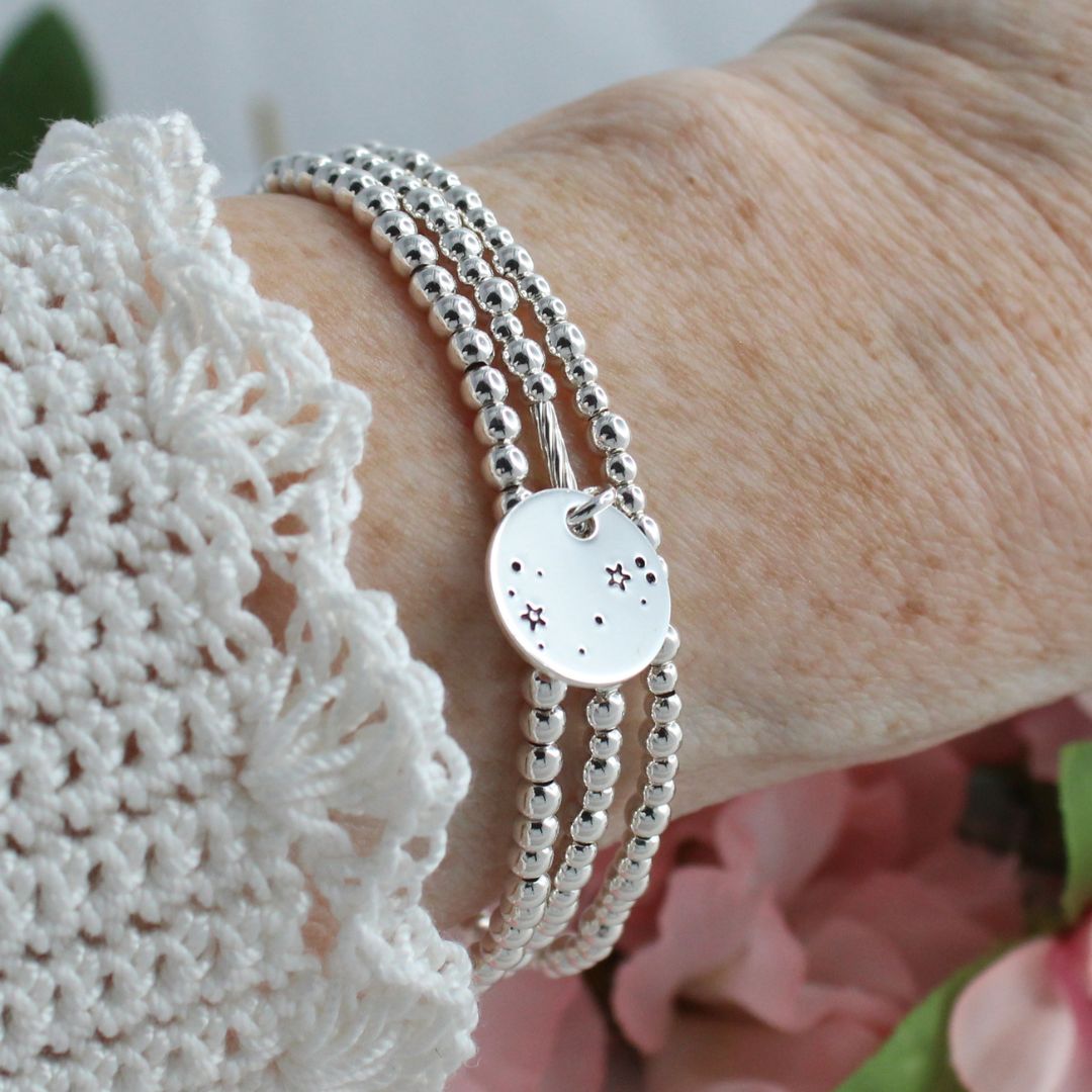 Scorpio Constellation Charm Silver Bead Bracelet – Bella Love Drop