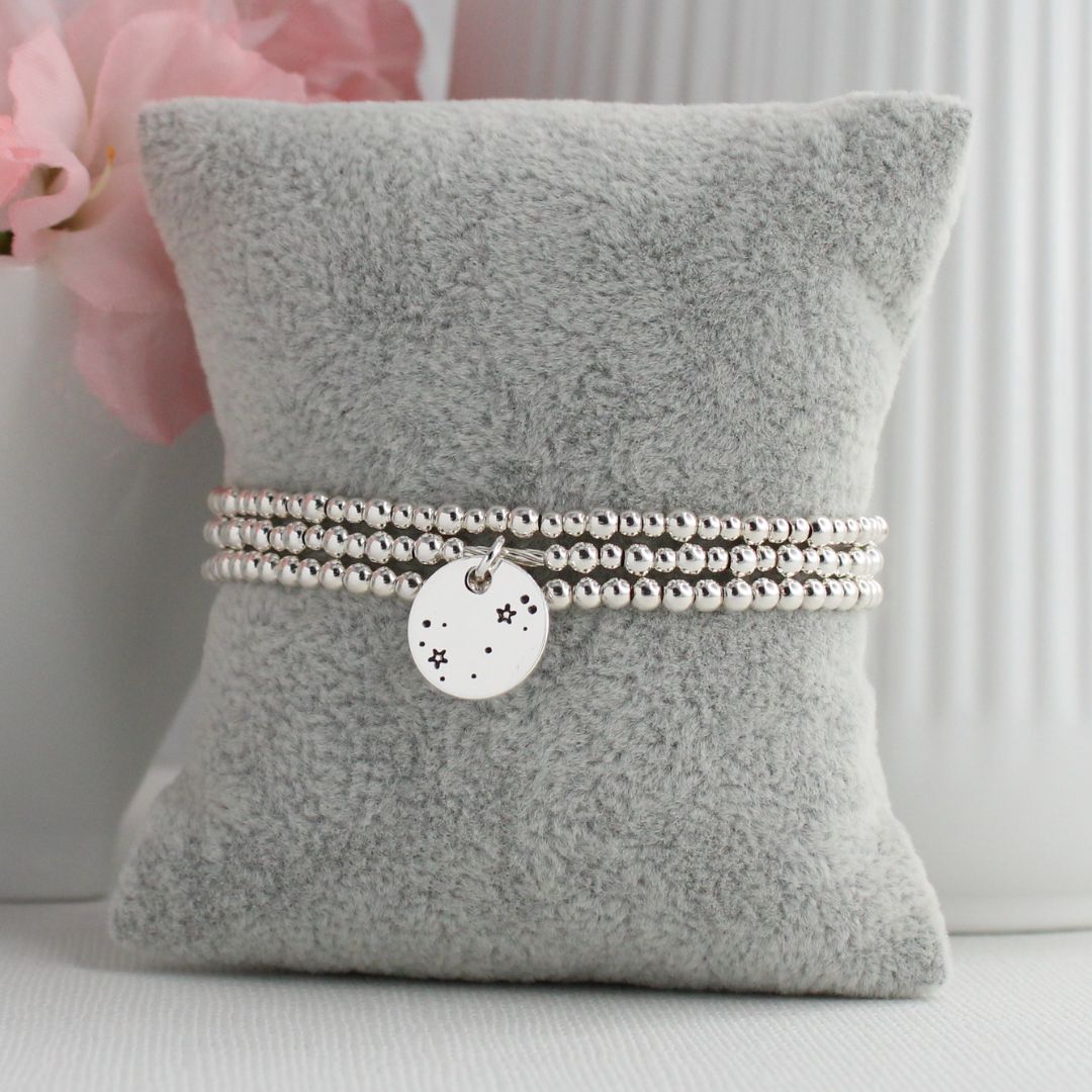 Scorpio Constellation Charm Silver Bead Bracelet – Bella Love Drop