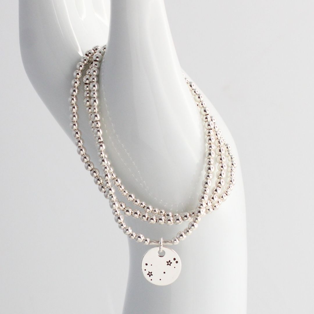 Scorpio Constellation Charm Silver Bead Bracelet – Bella Love Drop