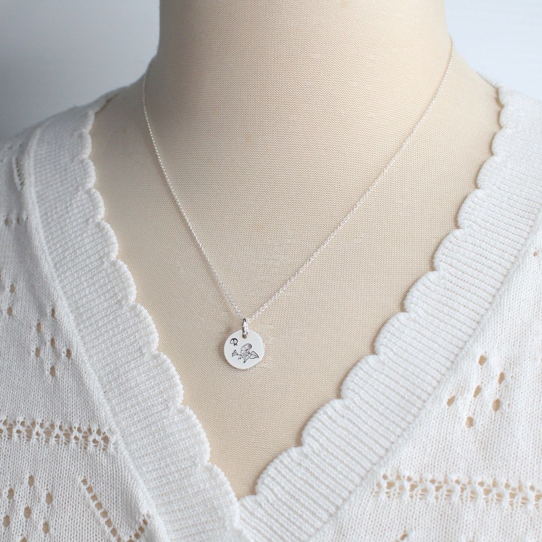 September Birth Flower Pendant Necklace – Morning Glory Bella Love Drop