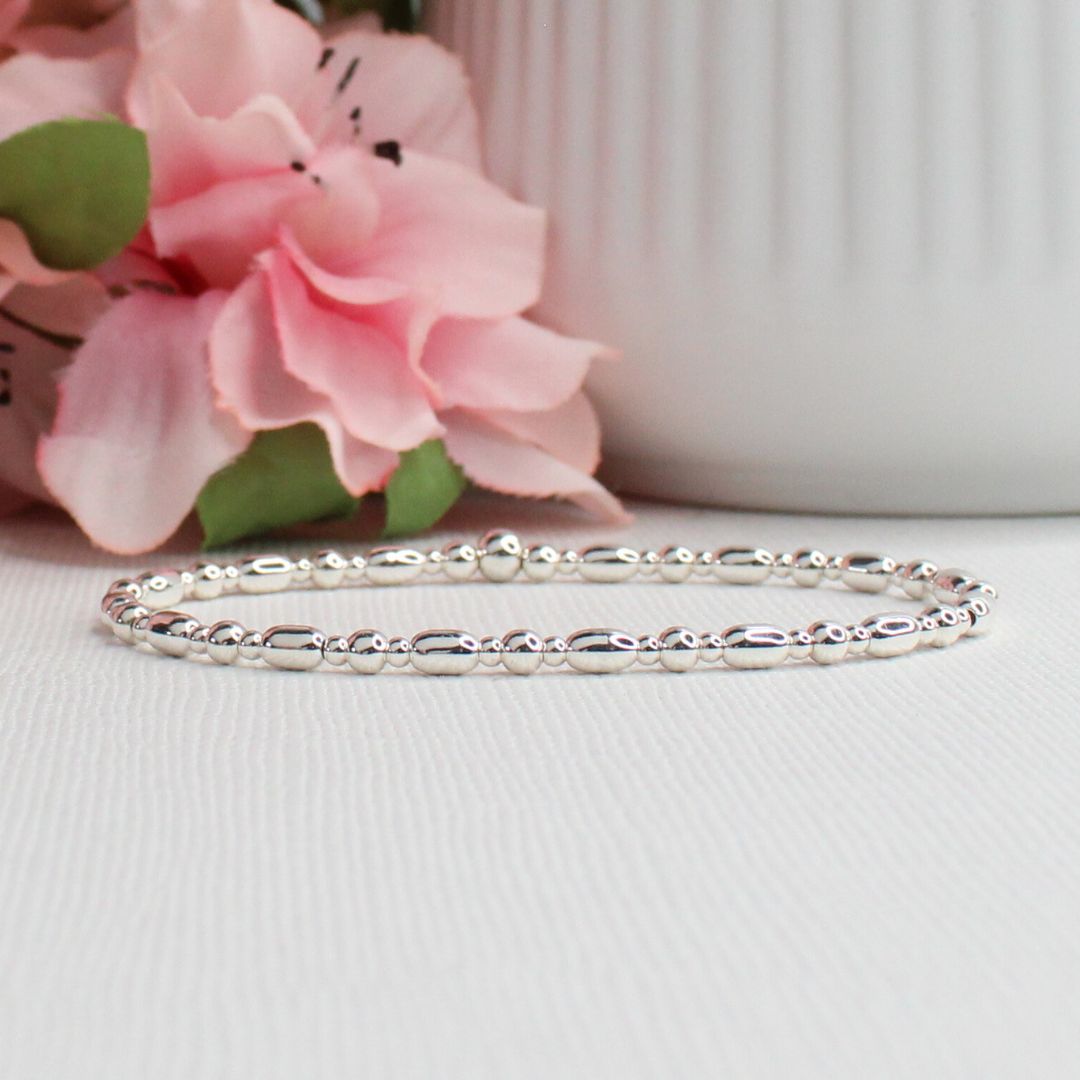 Sterling Silver Beaded Bracelet – Julia | Iconic Collection