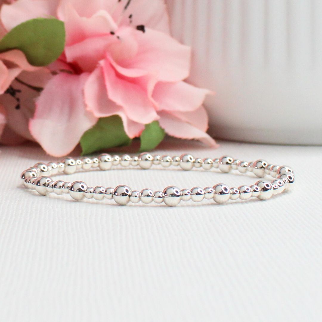 Sterling Silver Beaded Bracelet – Vivienne | Iconic Collection