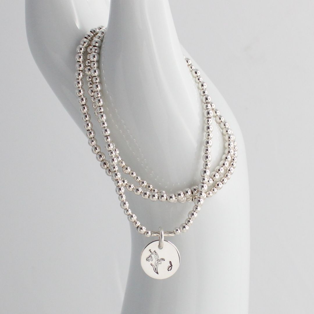 January Birth Flower Bracelet – Snow Drop Bella Love Drop