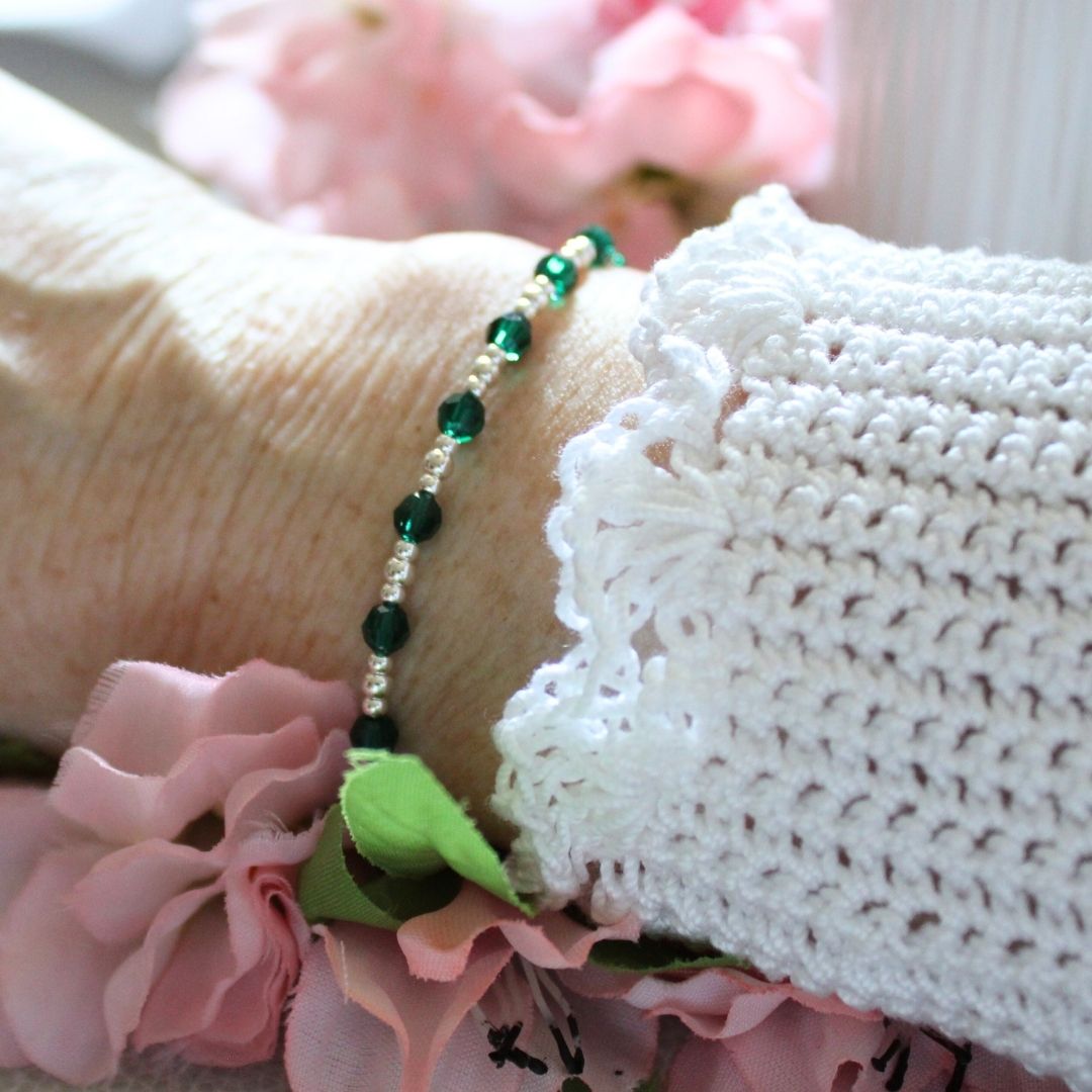 May Birthstone Sterling Silver Bracelet Stack – Made with Swarovski Crystal