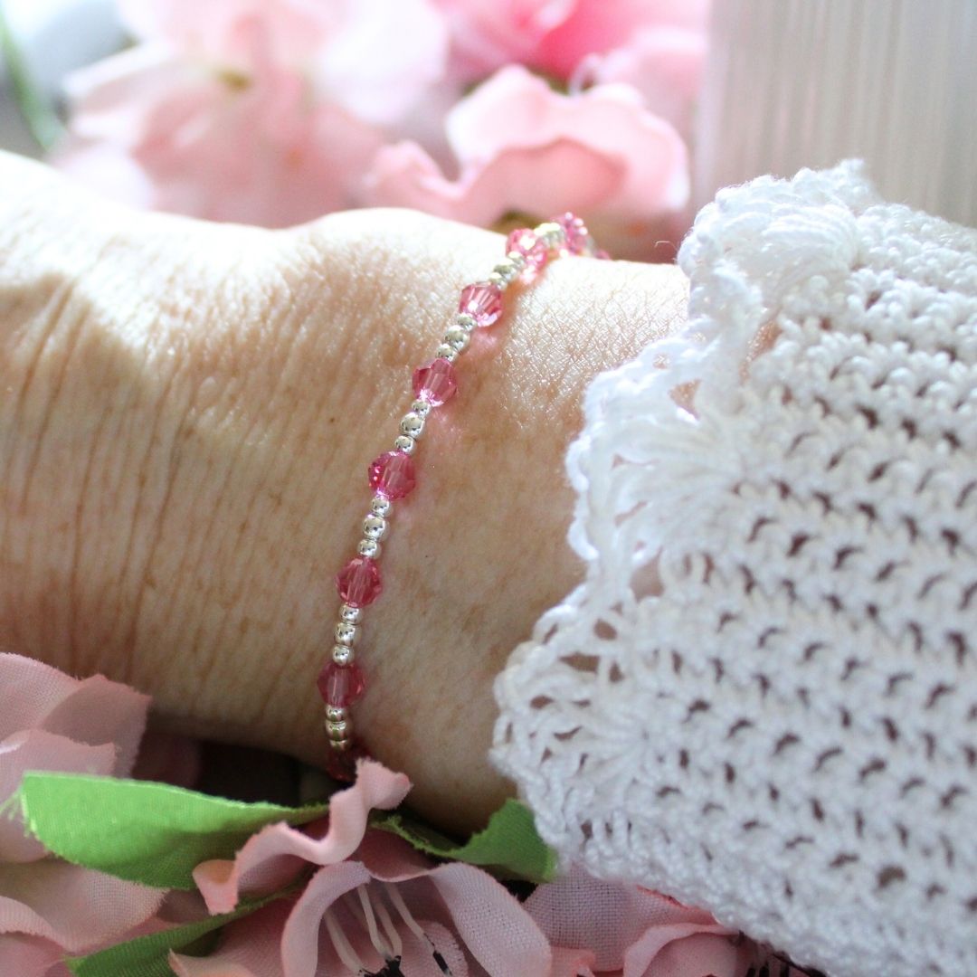 October Birthstone Sterling Silver Bracelet Stack – Made with Swarovski Crystal