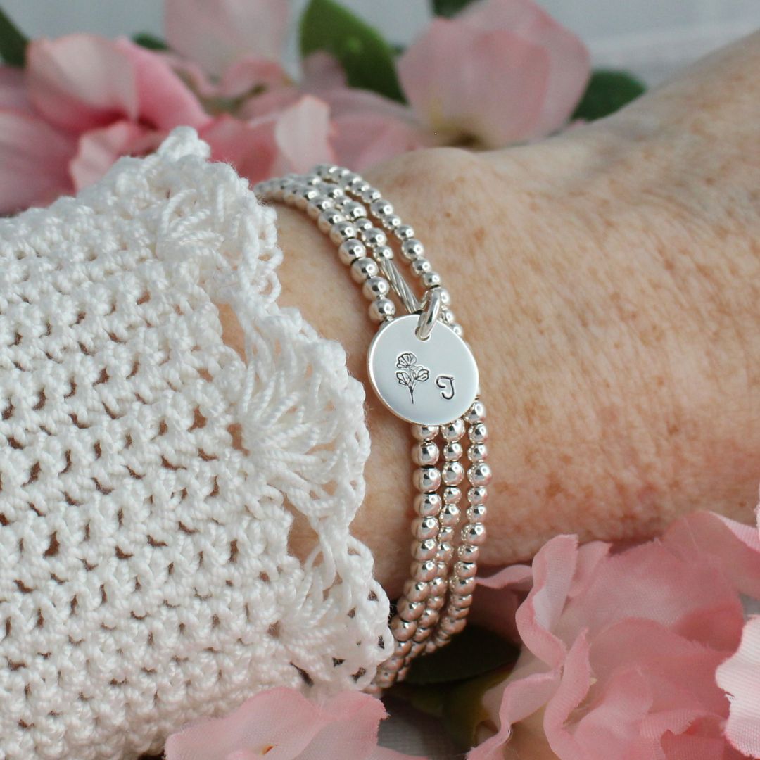 April Birth Flower Bracelet – Sweet Pea Bella Love Drop