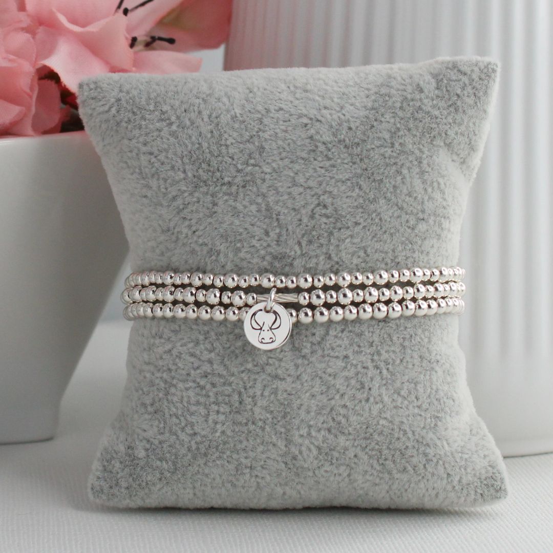 Taurus Zodiac Sterling Silver Stacking Bracelet – Mia Love Drop