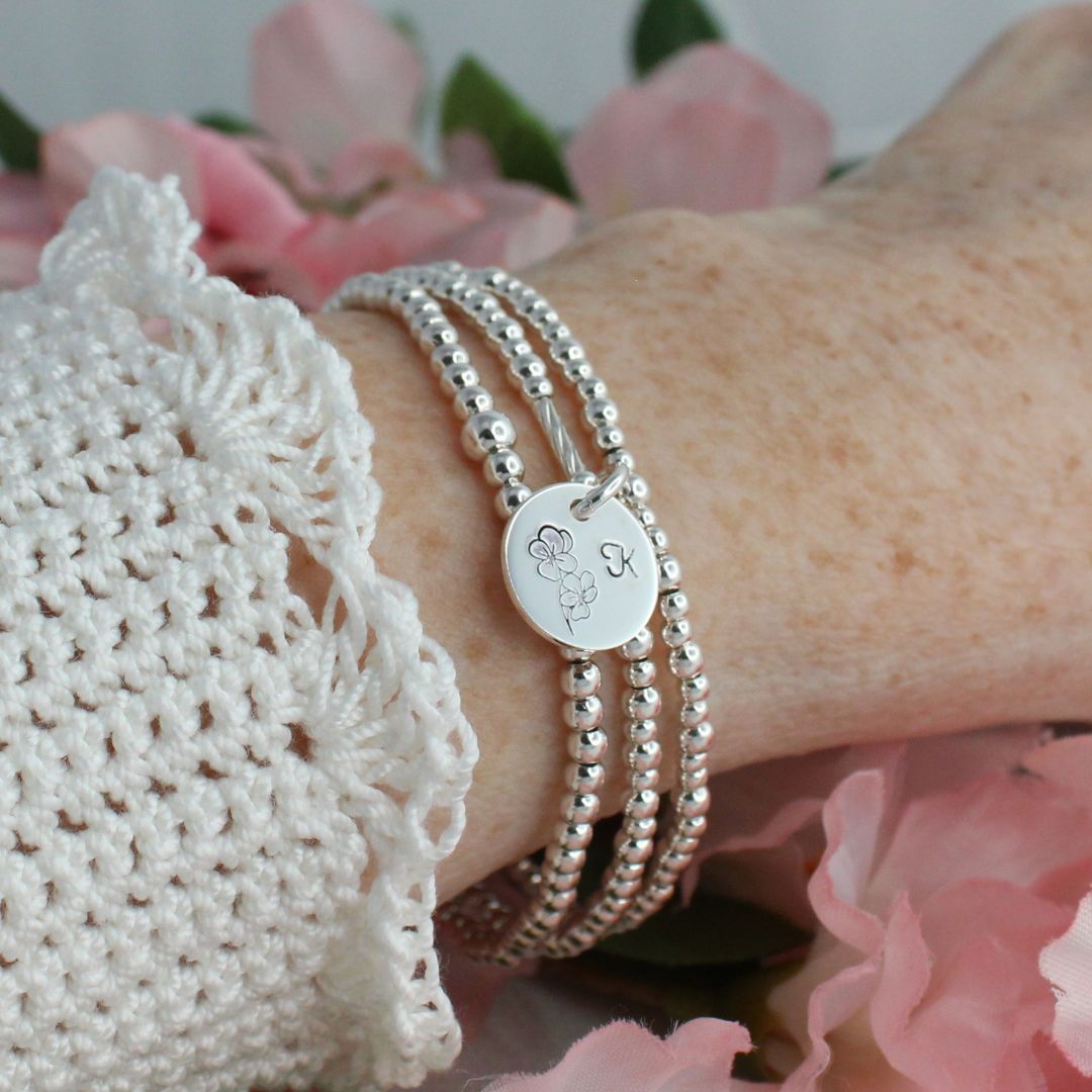 February Birth Flower Bracelet – Violet Bella Love Drop