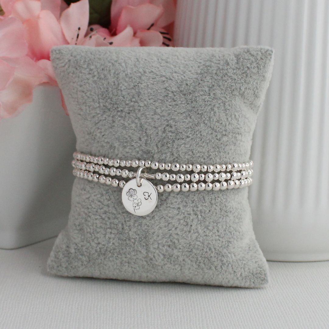 February Birth Flower Bracelet – Violet Bella Love Drop