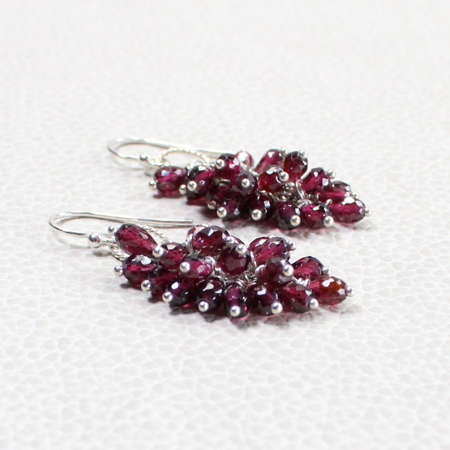 Rhodolite Garnet Briolette Dangle Earrings - Eloise