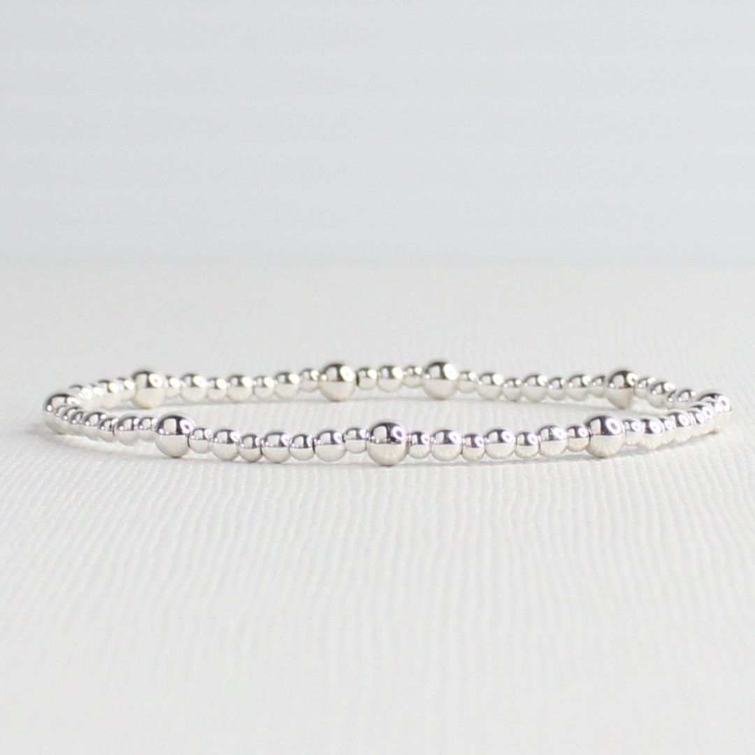Milano - Sterling Silver Plain Bead Bracelet