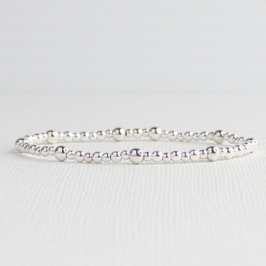 Milano - Sterling Silver Plain Bead Bracelet