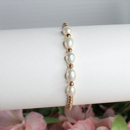 Freshwater Pearl and Gold Filled Bead Bracelet - Newgate
