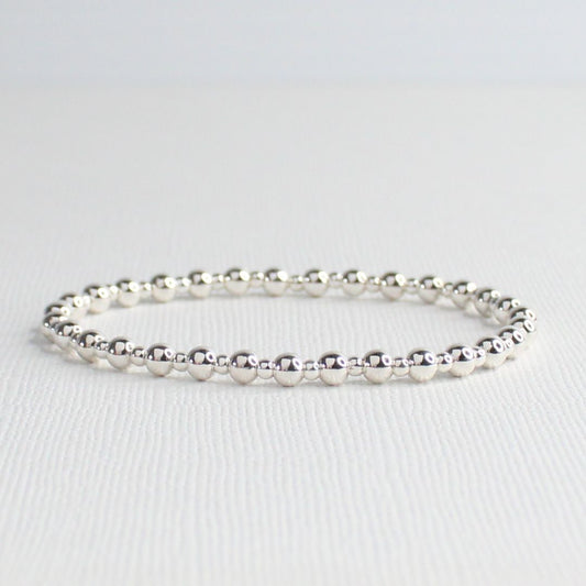 Torino - Sterling Silver Multi Size Bead Bracelet