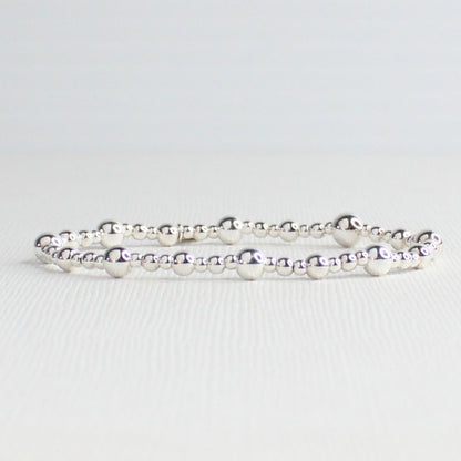 Sterling Silver Bead Stacking Bracelet - 2.5mm, 3mm, 4mm, 5mm - Verona