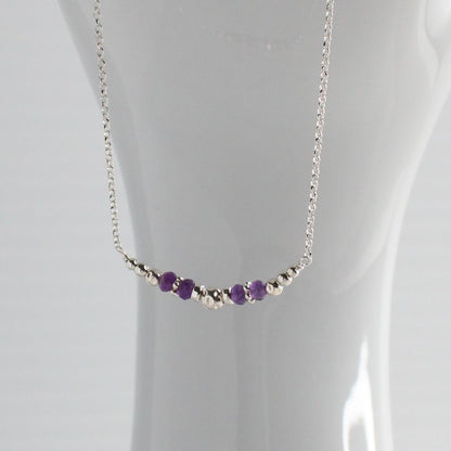 Amethyst Sterling Silver February Birthstone Necklace - Clarity