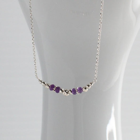 Amethyst Sterling Silver February Birthstone Necklace - Clarity
