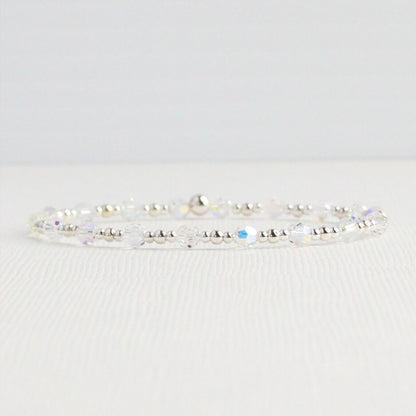 April Birthstone Sterling Silver Bracelet Stack – Made with Swarovski Crystal