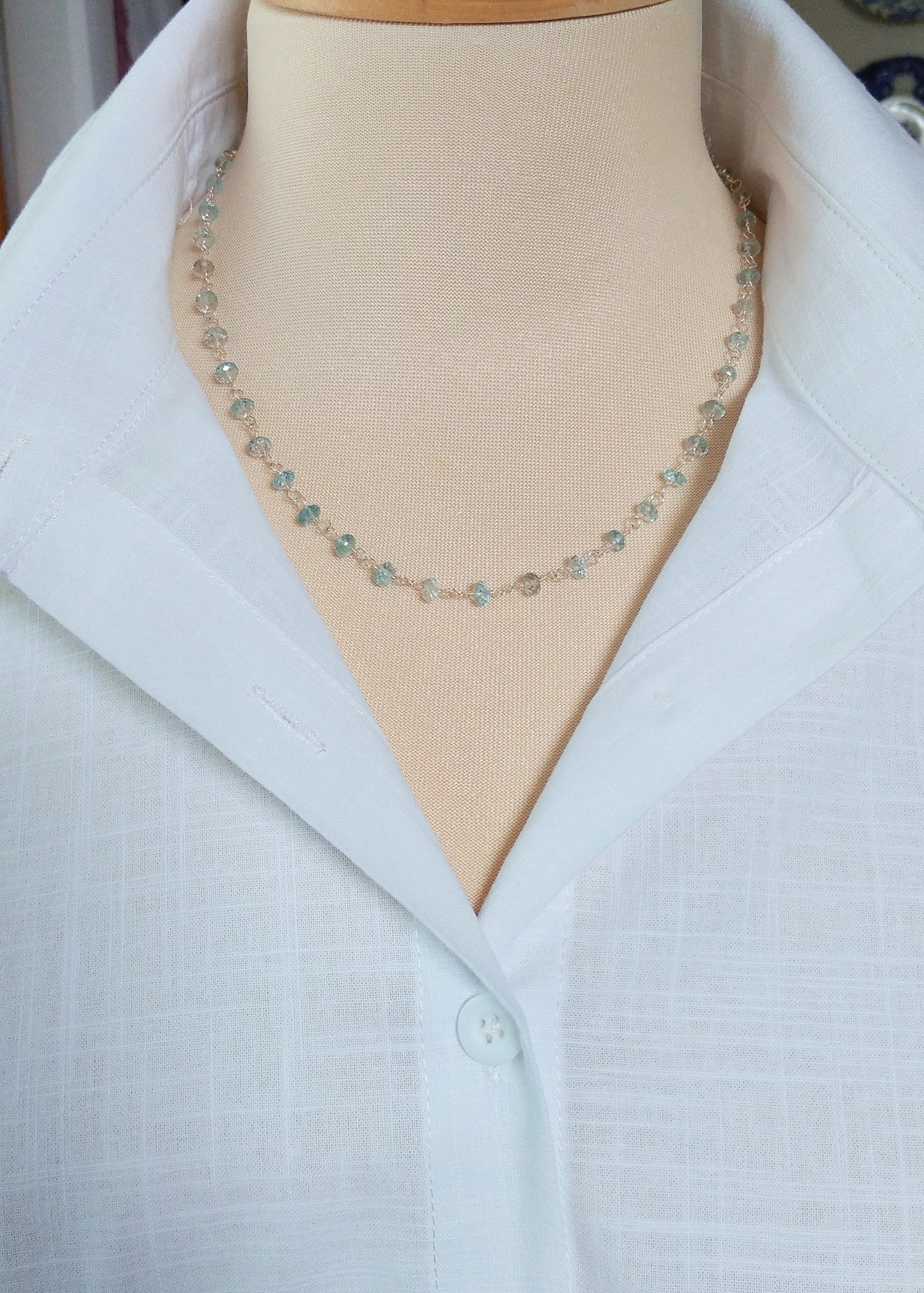 Genuine Aquamarine Gemstone Necklace - Saylor