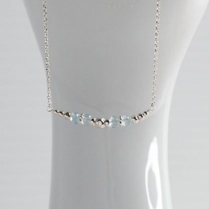 Aquamarine March Birthstone Necklace - Courage