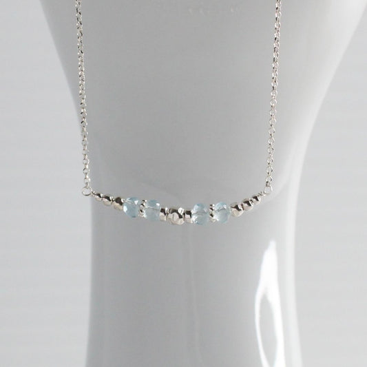 Aquamarine March Birthstone Necklace - Courage