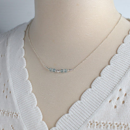 Aquamarine March Birthstone Necklace - Courage