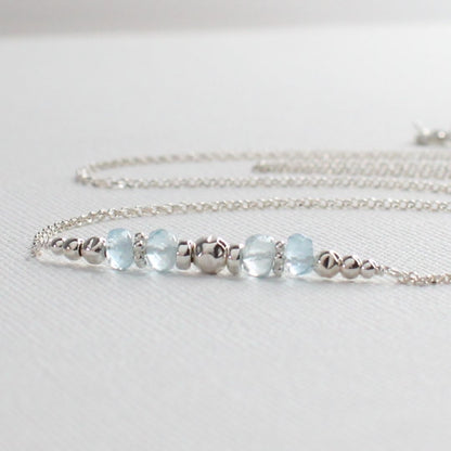 Aquamarine March Birthstone Necklace - Courage