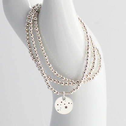 Aquarius Constellation Charm Silver Bead Bracelet – Bella Love Drop