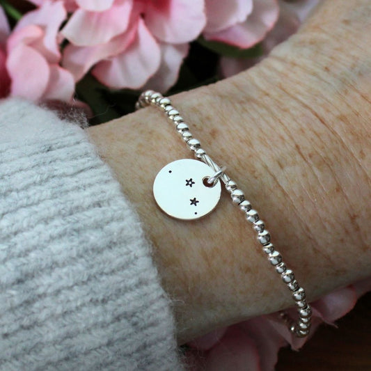 Aries Constellation Charm Silver Bead Bracelet – Bella Love Drop