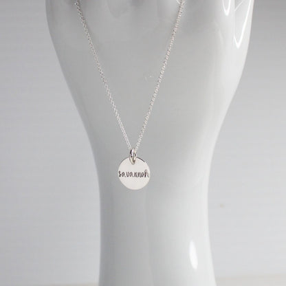 Bella Love Drop - Personalized Disc Pendant Necklace