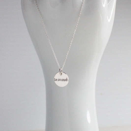 Bella Love Drop - Personalized Disc Pendant Necklace