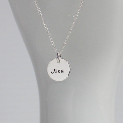 Mom Hand Stamped Pendant Necklace - Bella Love Drop