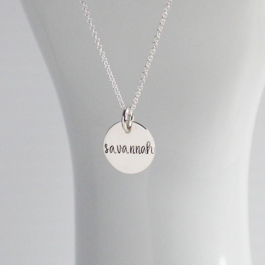 Bella Love Drop - Personalized Disc Pendant Necklace