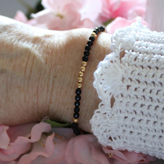 Black Onyx Gemstone Bracelet - Midnight