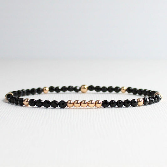 Midnight Black Onyx Gemstone Bracelet