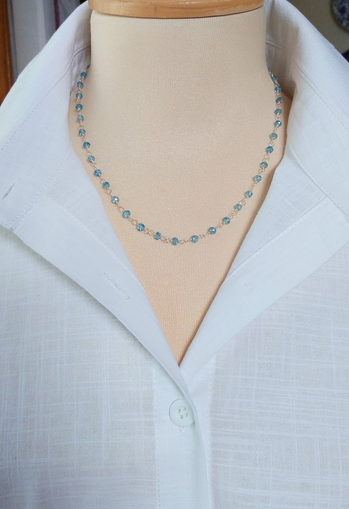 Genuine Blue Topaz Necklace - Tessa