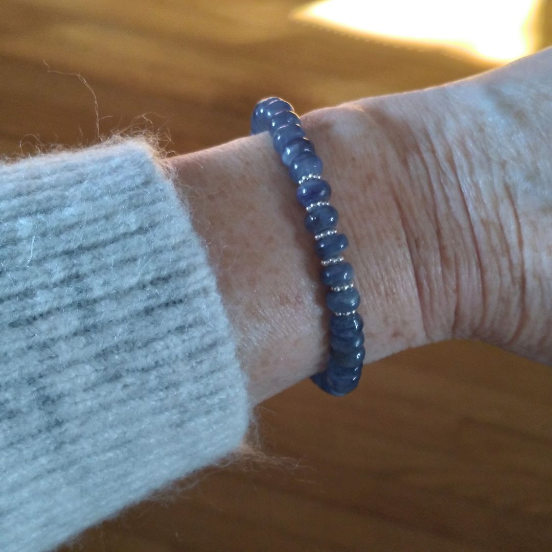 Blue Kyanite Gemstone Bracelet - Blue Serenity