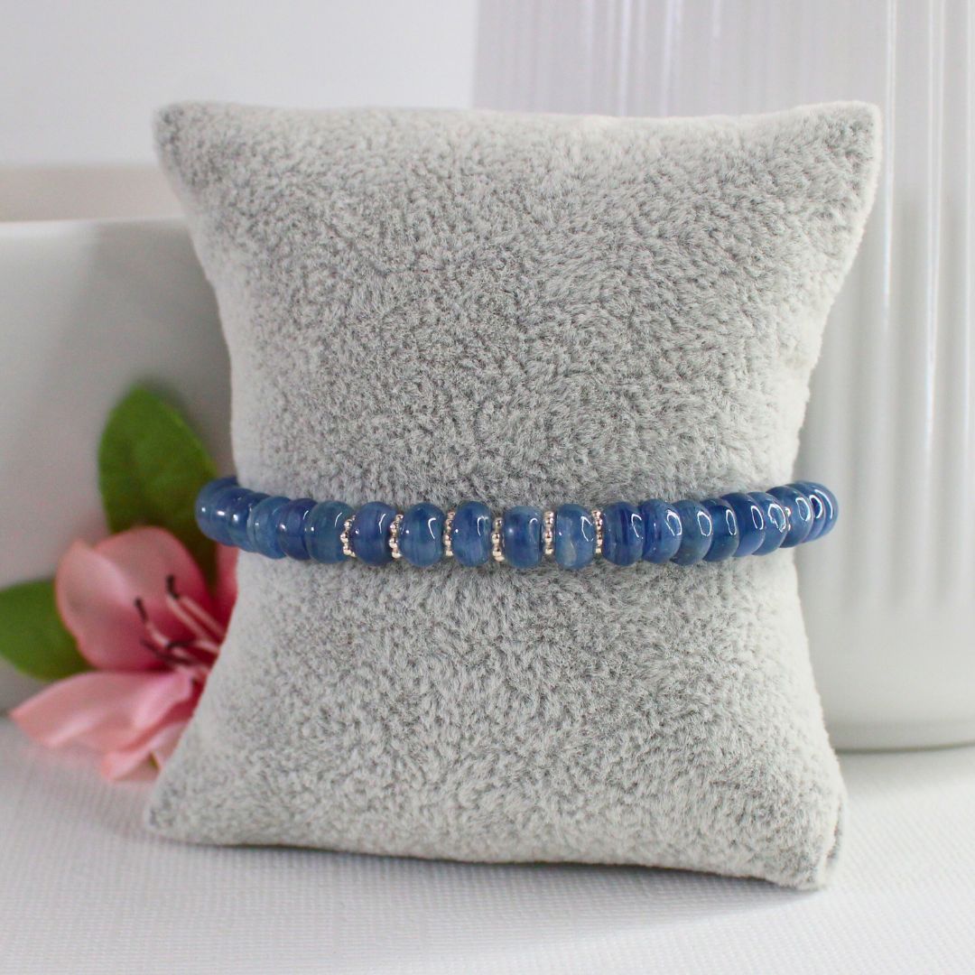 Blue Kyanite Gemstone Bracelet - Blue Serenity