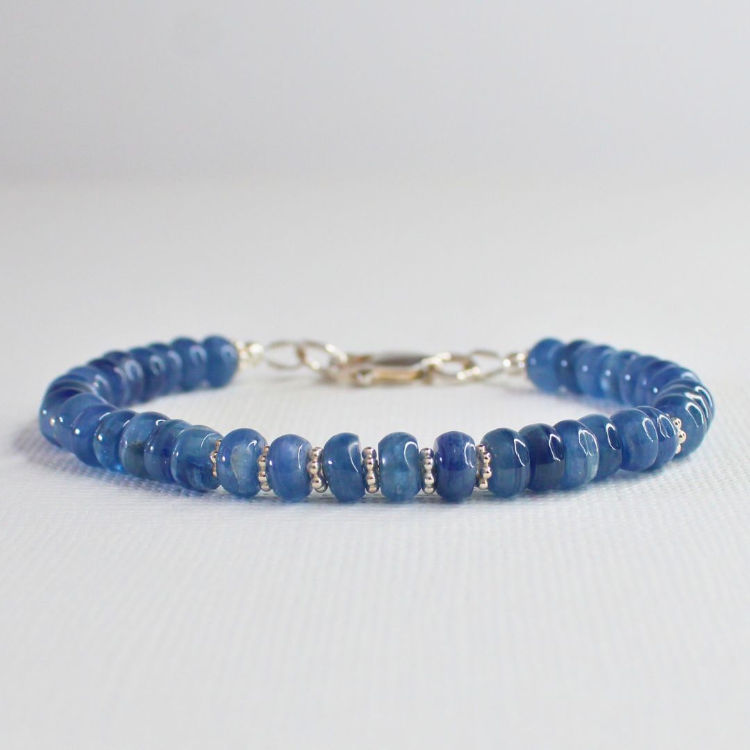 Blue Kyanite Gemstone Bracelet - Blue Serenity