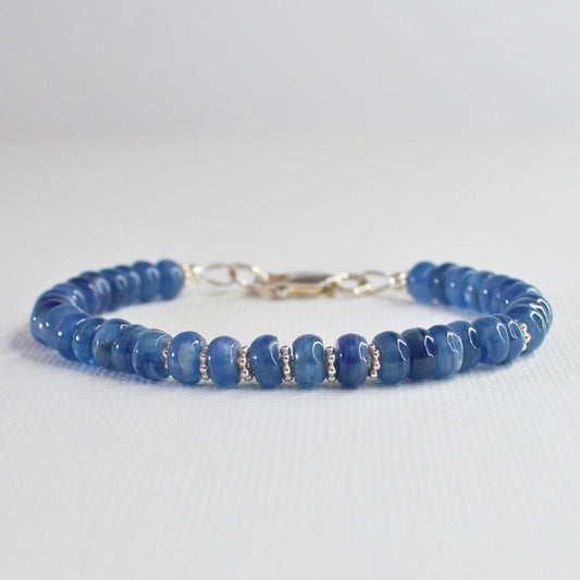 Blue Kyanite Gemstone Bracelet - Blue Serenity