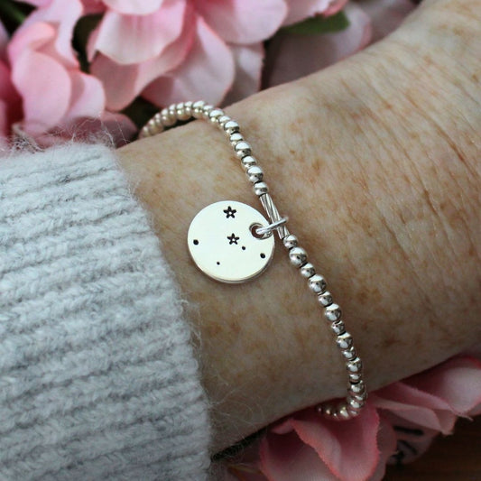 Capricorn Constellation Charm Silver Bead Bracelet – Bella Love Drop