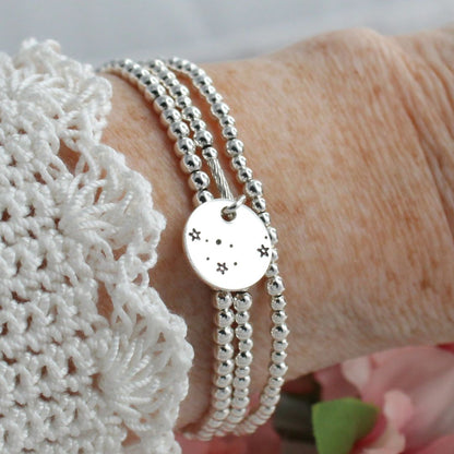 Capricorn Constellation Charm Silver Bead Bracelet – Bella Love Drop