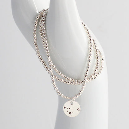 Capricorn Constellation Charm Silver Bead Bracelet – Bella Love Drop
